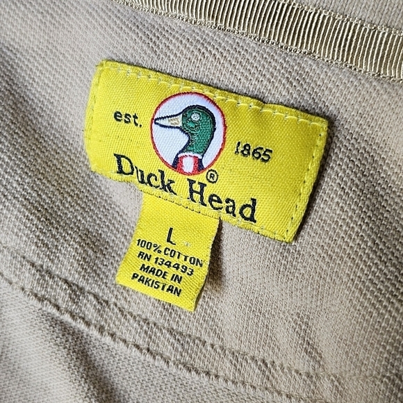 Vintage Duck Head beige cotton hipster normcore basic men's polo with a logo - Picture 6 of 6